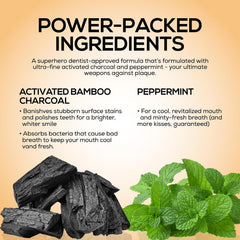 Charcoal toothpaste pack shots showing packaging design