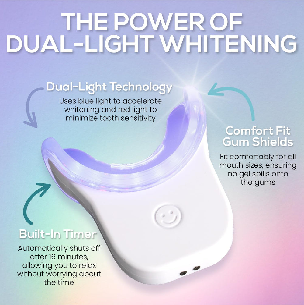 Close-up of LED light device during whitening