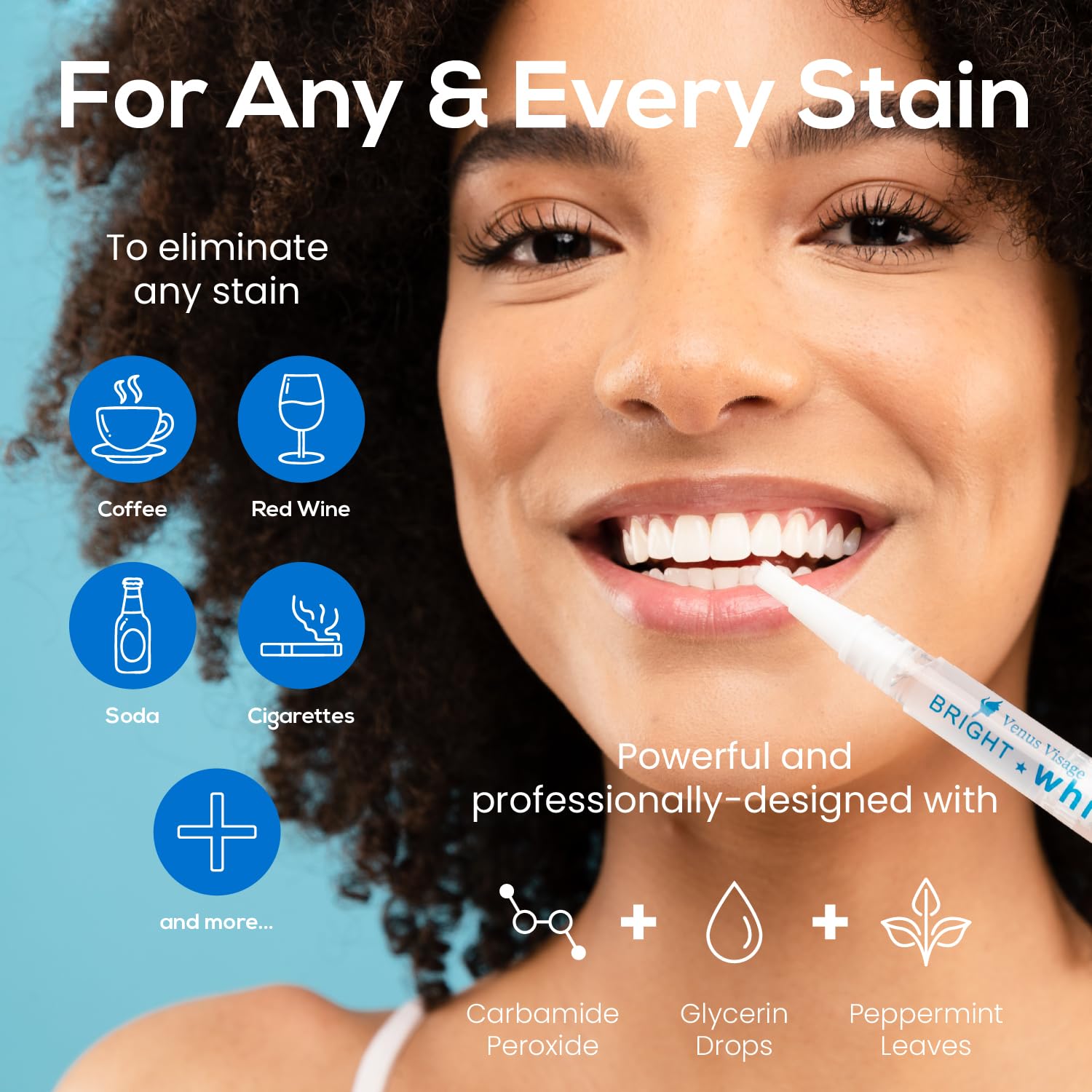 Carbamide peroxide whitening gel detail in Venus Visage product