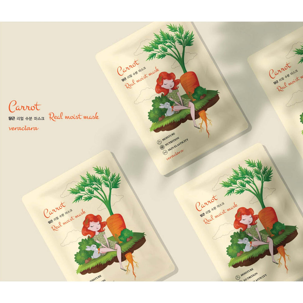 Veraclara mask on face provides a refreshed glow.