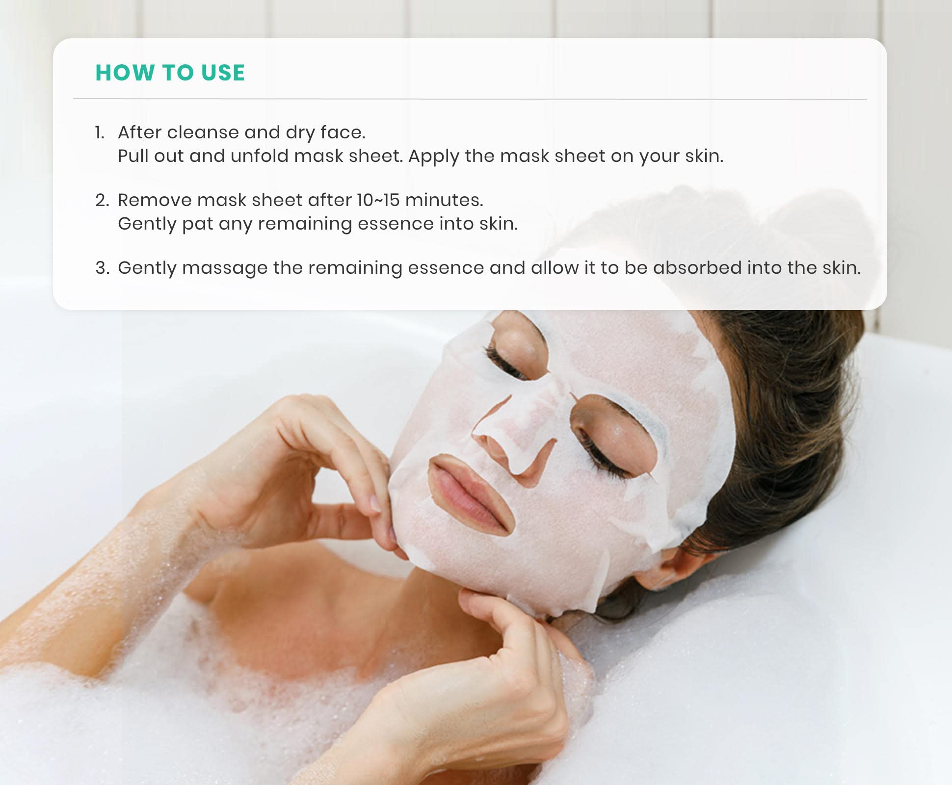 Veraclara mask texture detail shows breathable sheet.