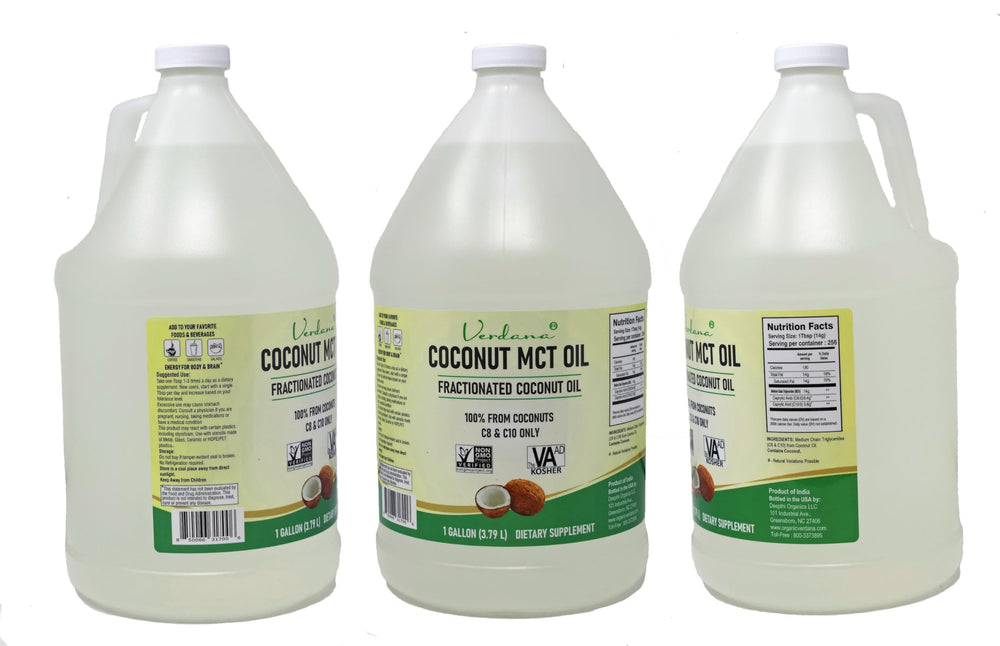 Verdana Coconut MCT Oil 1 Gallon bottle side label