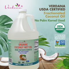 Verdana MCT Oil – USDA Organic, Kosher, 1 Gallon