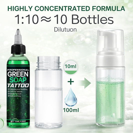 Vereclue Green Soap Foam action dispenses rich lather for gentle cleansing.