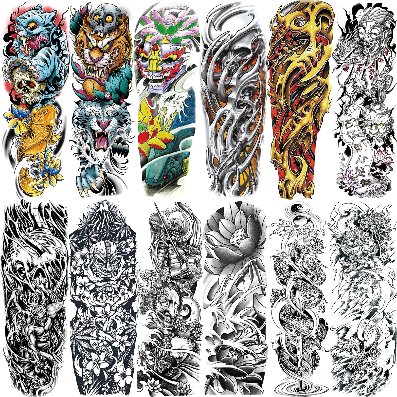 VERKSTAD 12-sheets full arm tattoos for bold arm coverage at festivals