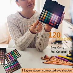Veronni 120 Colors mini eyeshadow palette layer three with a full selection for creative combinations