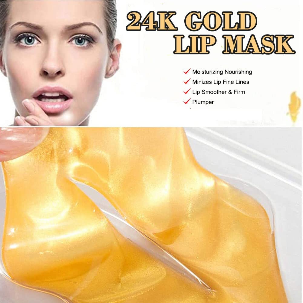 VERONNI 24K lip mask close-up shows gold-infused formula for nourishment.