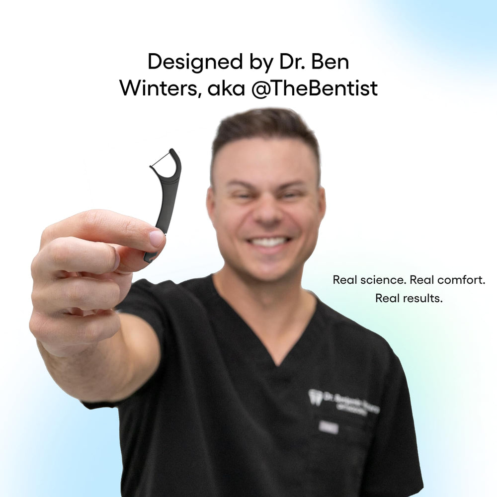 Rubber band hook on Versa Floss Pick for braces bands