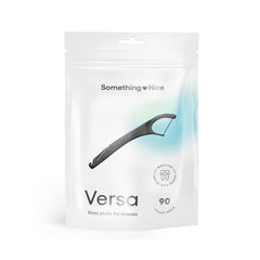 90-pack box of SOMETHING NICE Versa Braces Floss Picks
