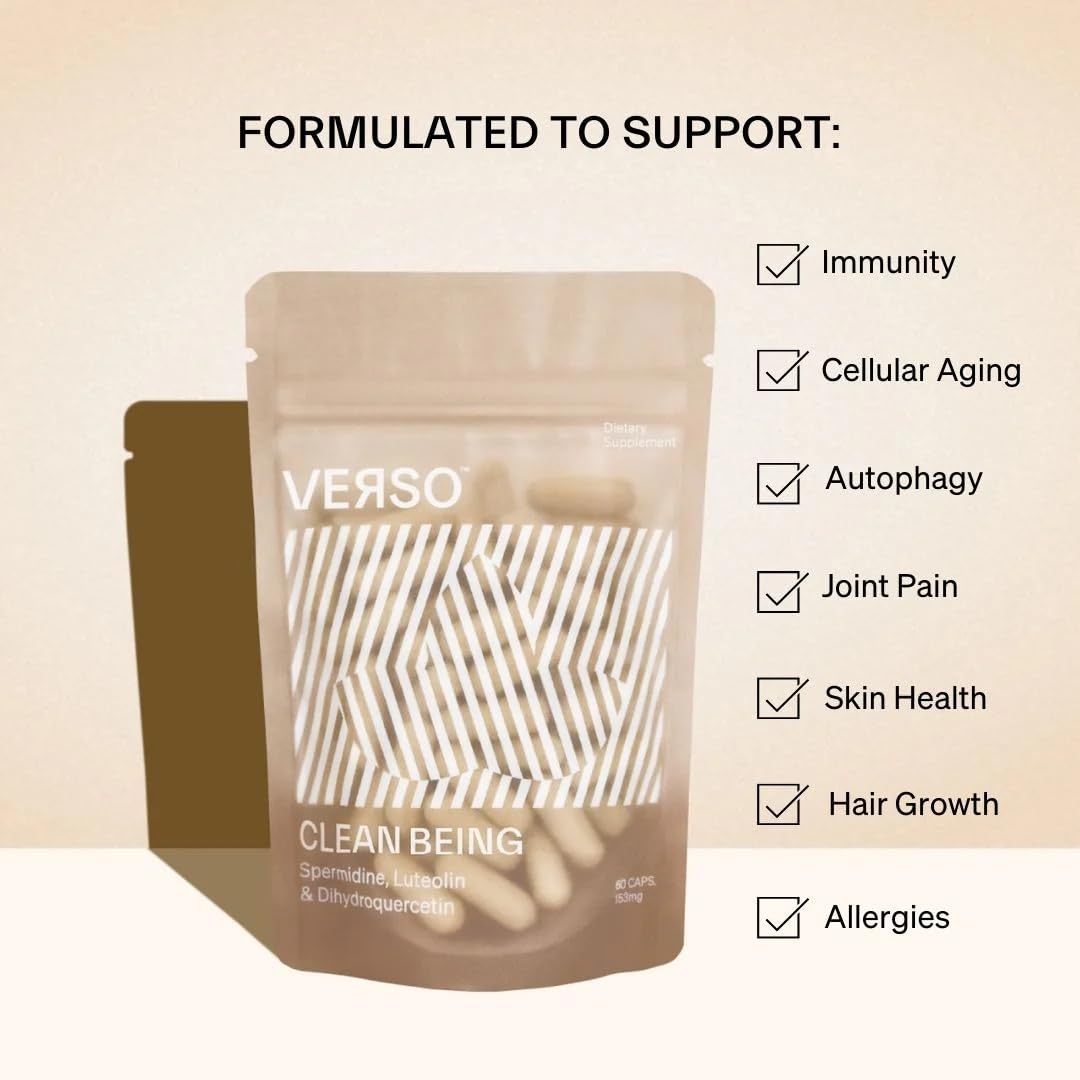 Close-up of Verso Clean Being Spermidine capsules