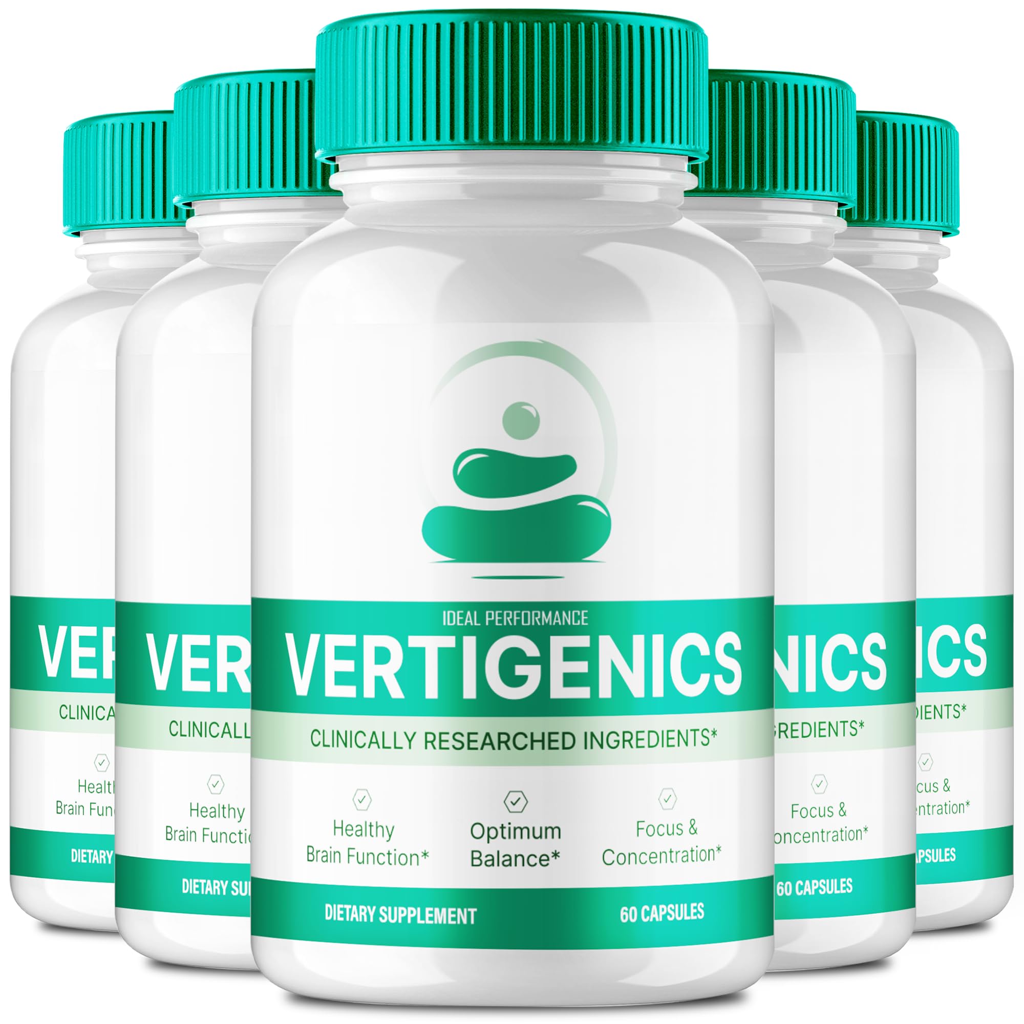 Vertigenics Brain Supplements bottle and packaging for memory and focus