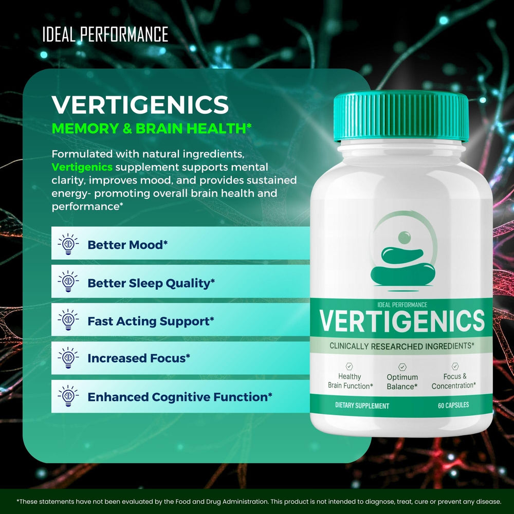 Vertigenics product box with Brain Health text