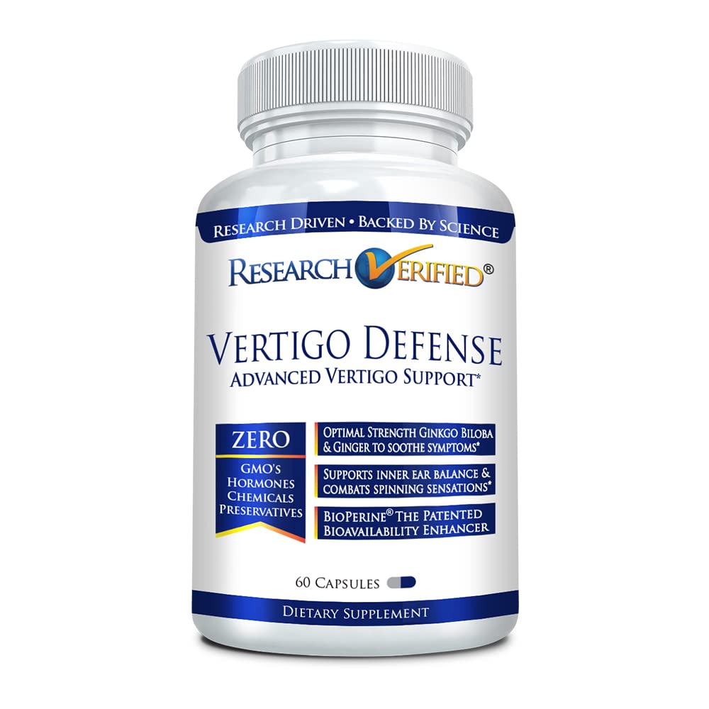 Research Verified Vertigo Defense bottle label with ingredients