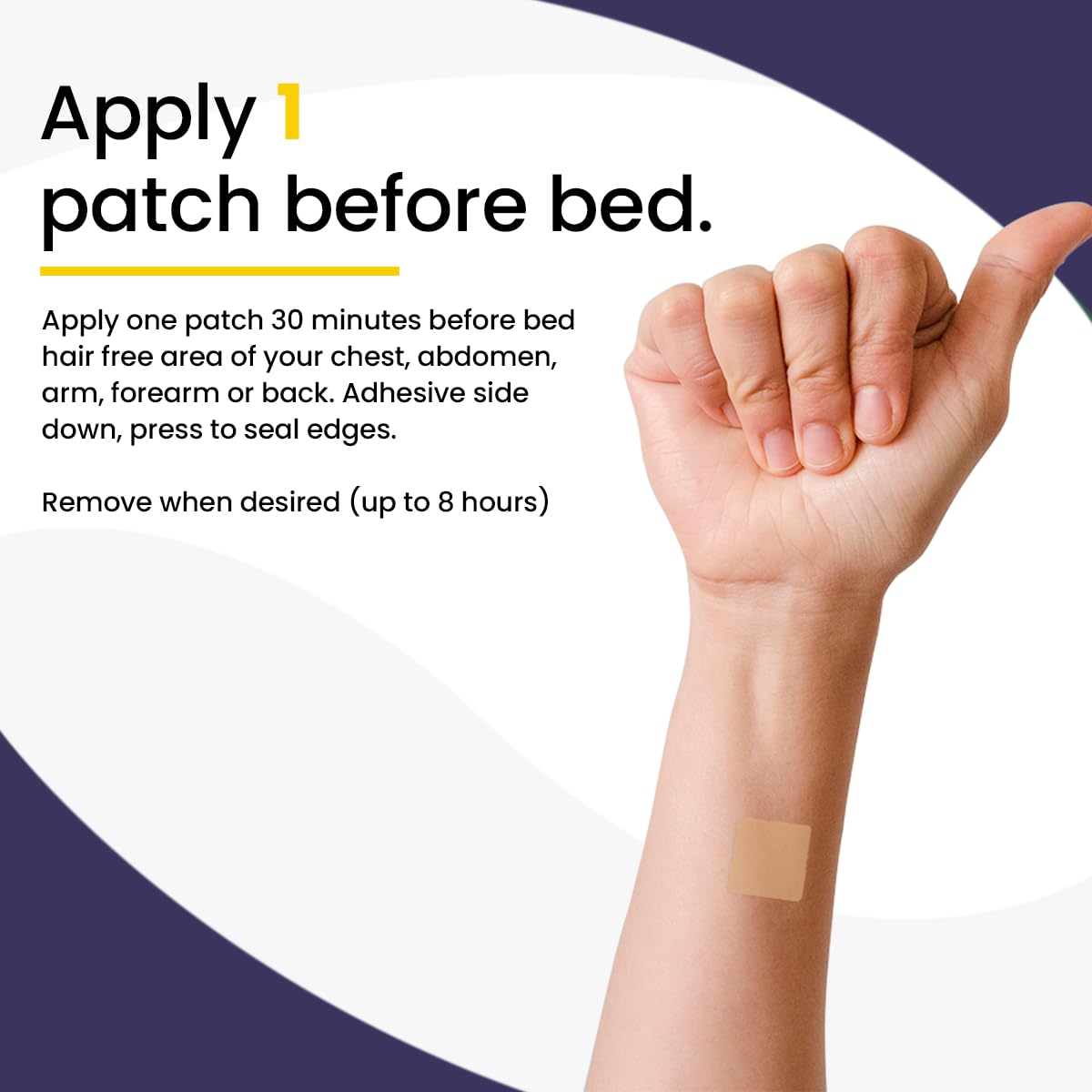 Adult sleeping peacefully after applying Veru Wellness Sleep Patch