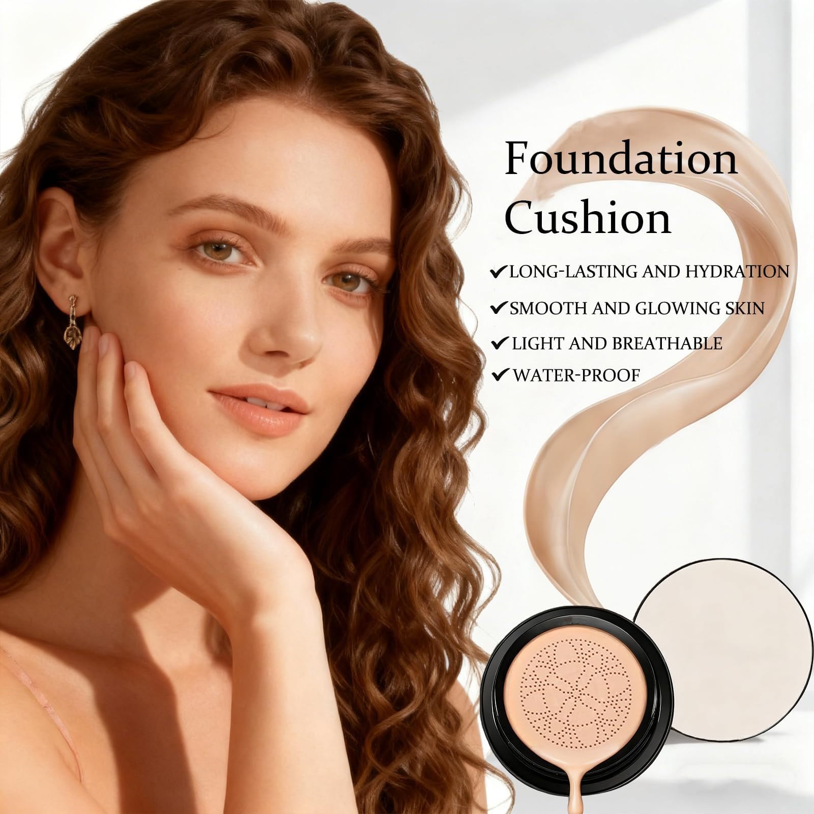 VerveFields Warm Tone cushion swatch showing even complexion and glow