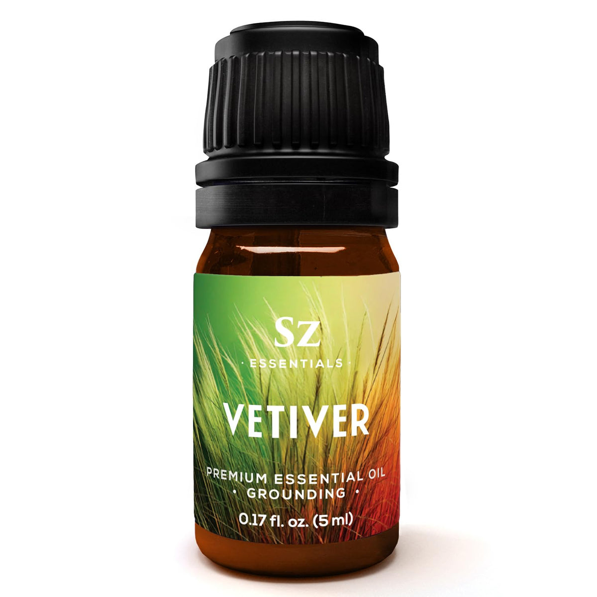 Sz Essentials Vetiver essential oil bottle with dropper
