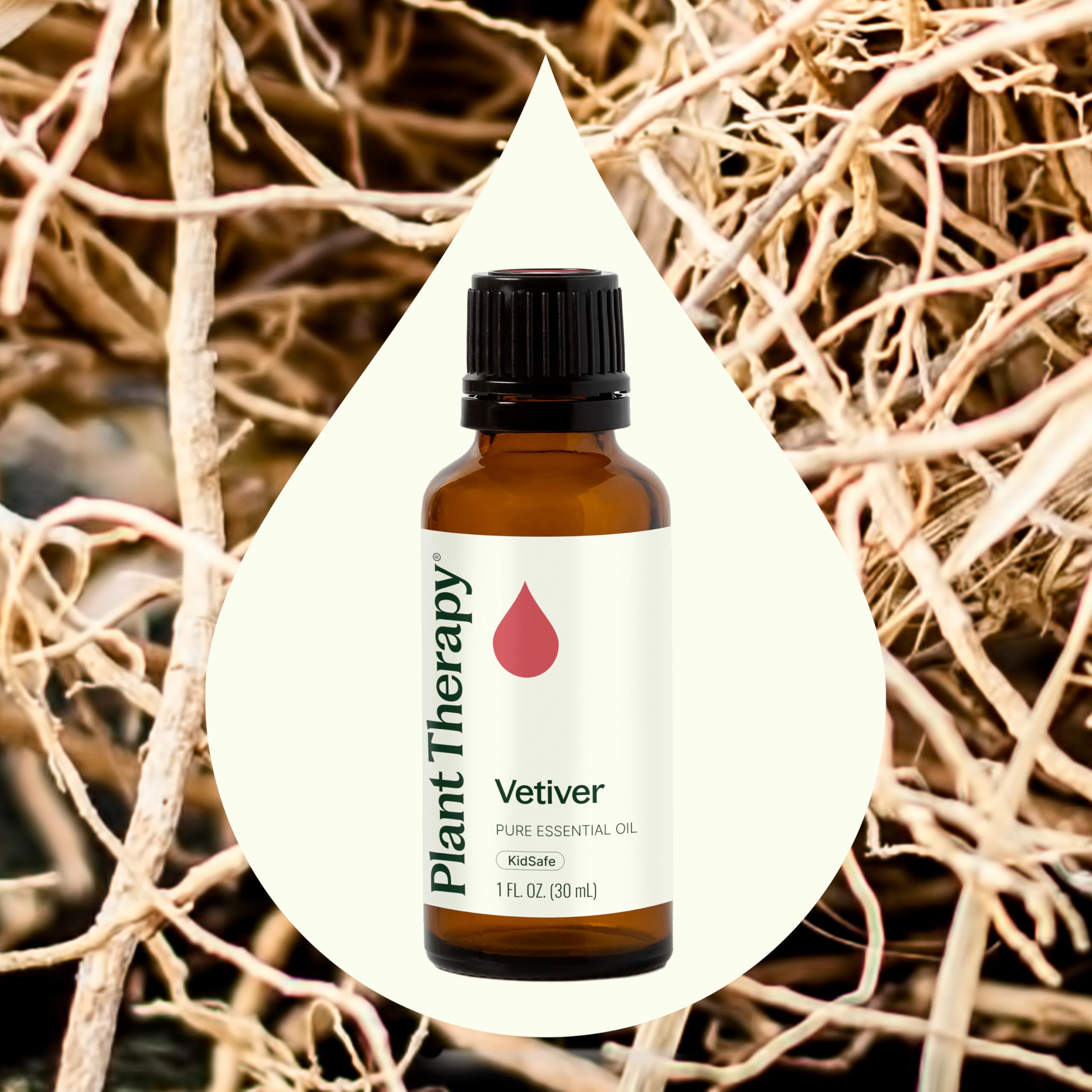 Vetiver essential oil with dropper for 1 oz bottle