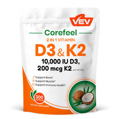 VEV Corefeel Vitamin D3 K2 bottle with label
