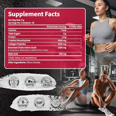 Back panel nutrition facts for VEV Creatine Monohydrate for Women