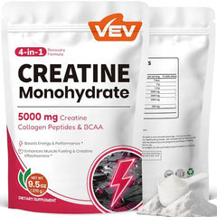 Front view of VEV Creatine Monohydrate for Women unflavored 9.5 oz canister