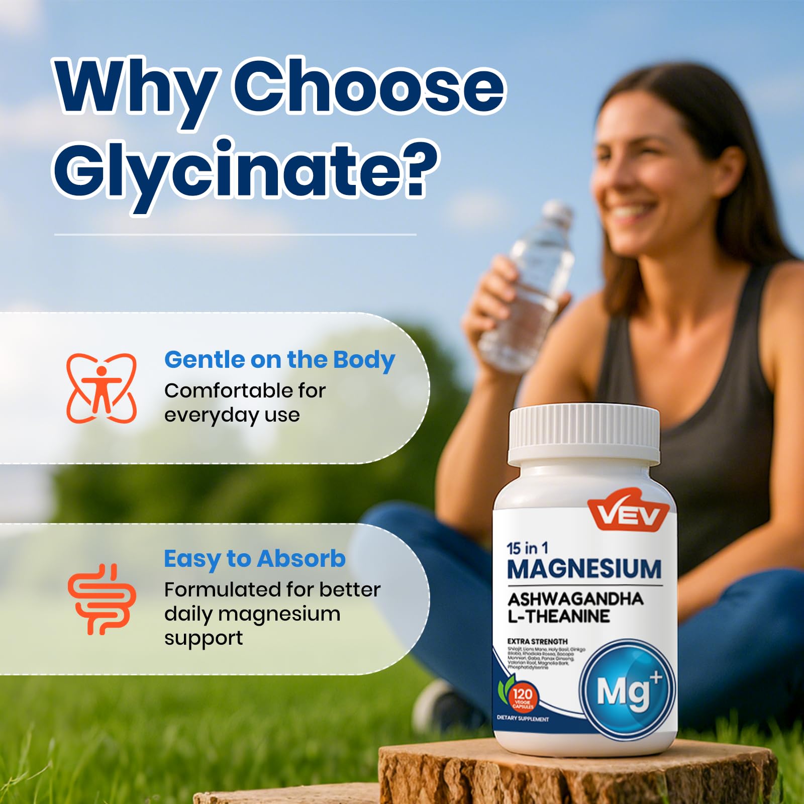 Ingredient blend chart for VEV DeepCalm 15 in 1