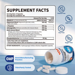 Close-up of VEV DeepCalm magnesium capsules bottle