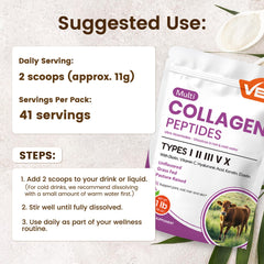 Dissolving VEV Multi Collagen Peptides Powder into a beverage