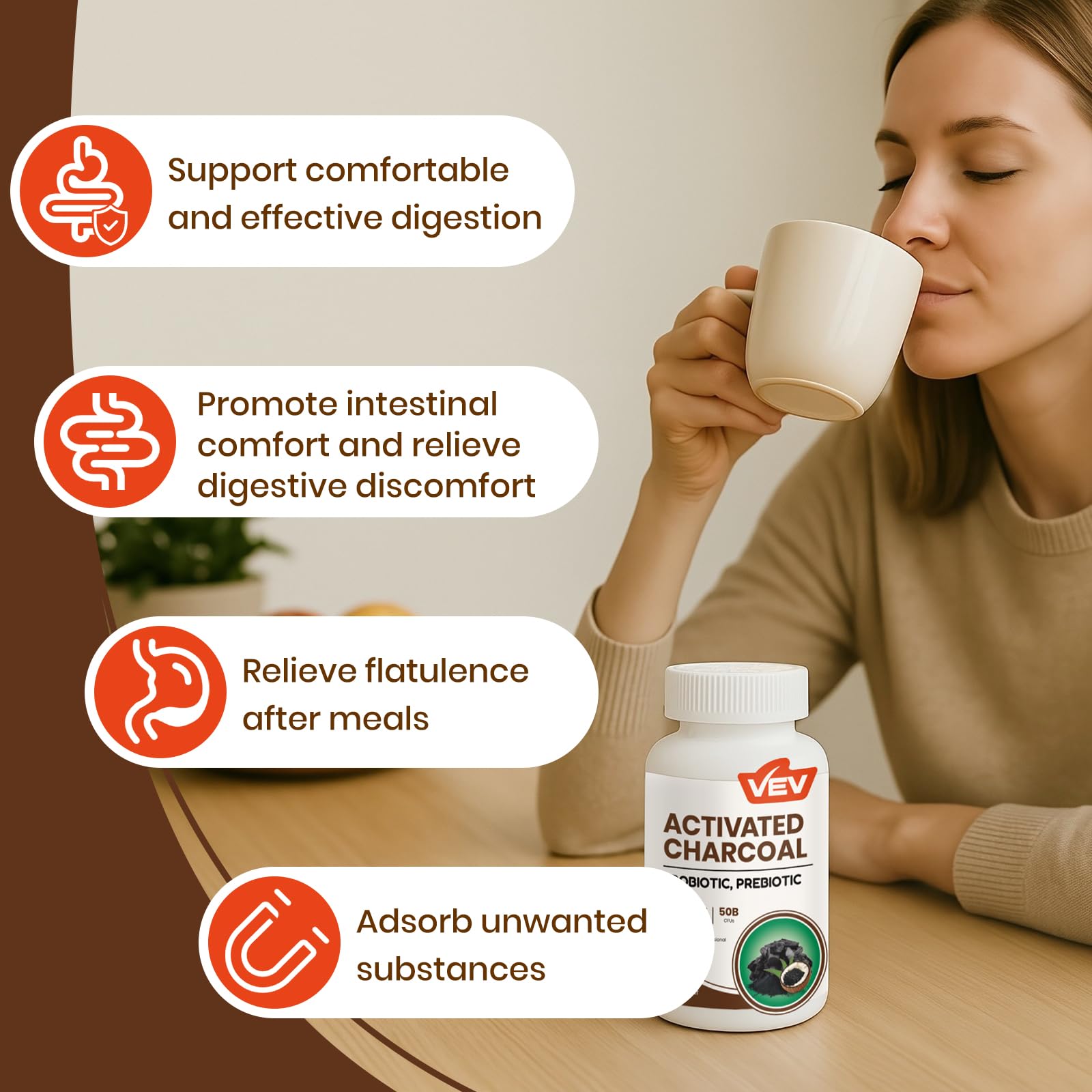 Detail of label highlighting 50 billion probiotics per serving