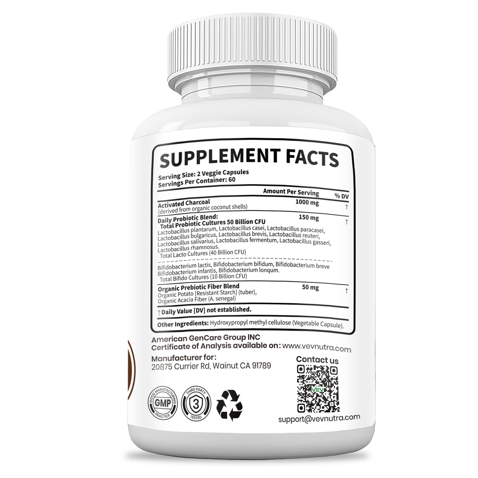Vegan capsules in a close view