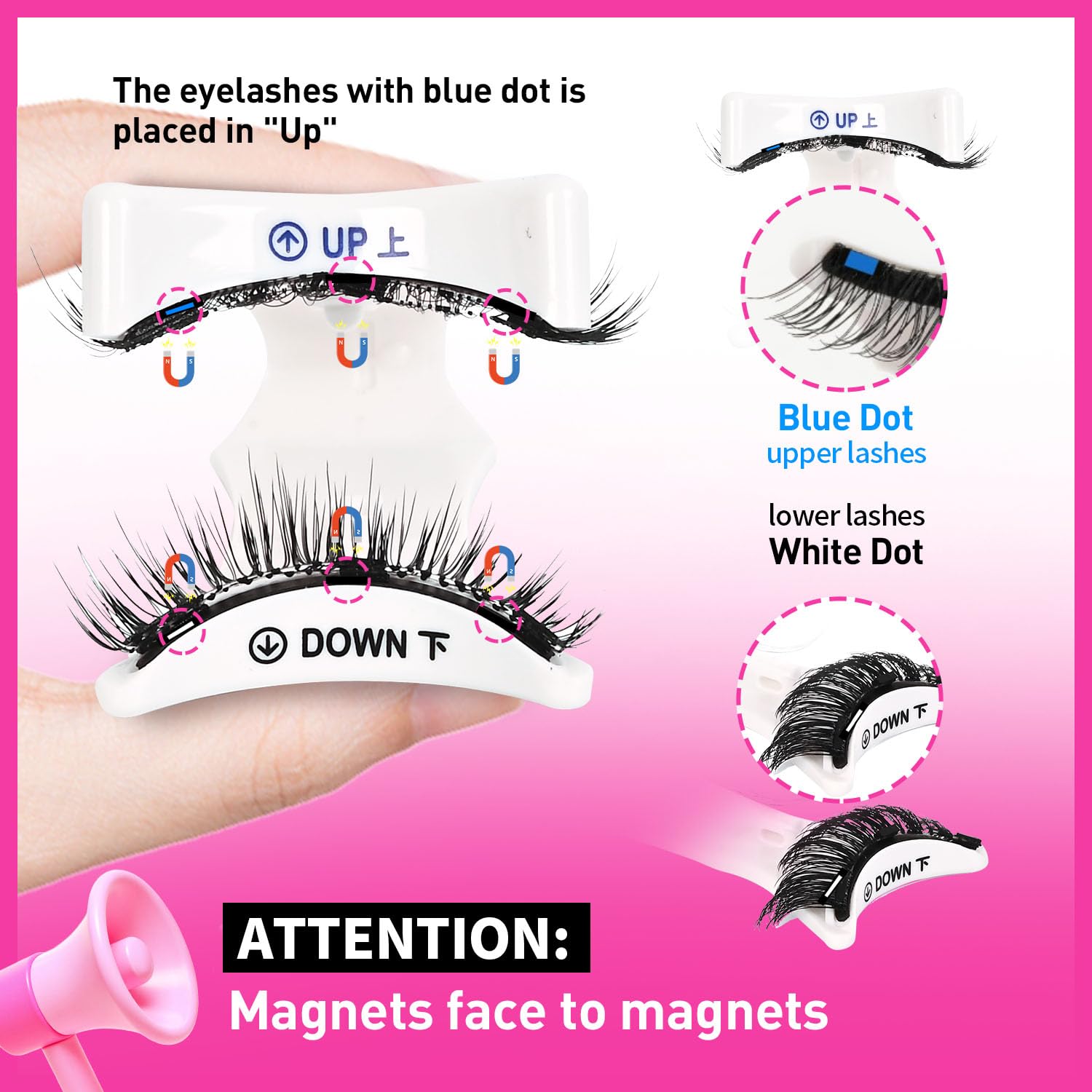 Vevela applicator close-up demonstrating precise magnetic lash placement.