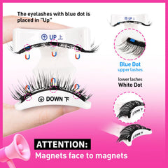 Vevela applicator close-up demonstrating precise magnetic lash placement.