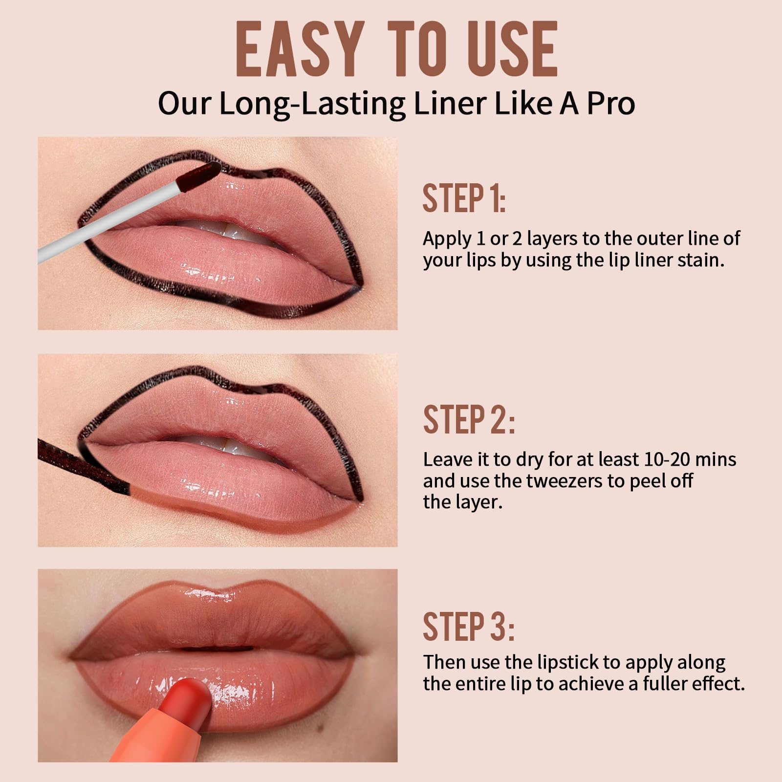 Vevivia Lip Stain Set balm application hydrates and adds a gloss