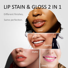 Vevivia Lip Stain waterproof smudge close-up, color stays through meals.