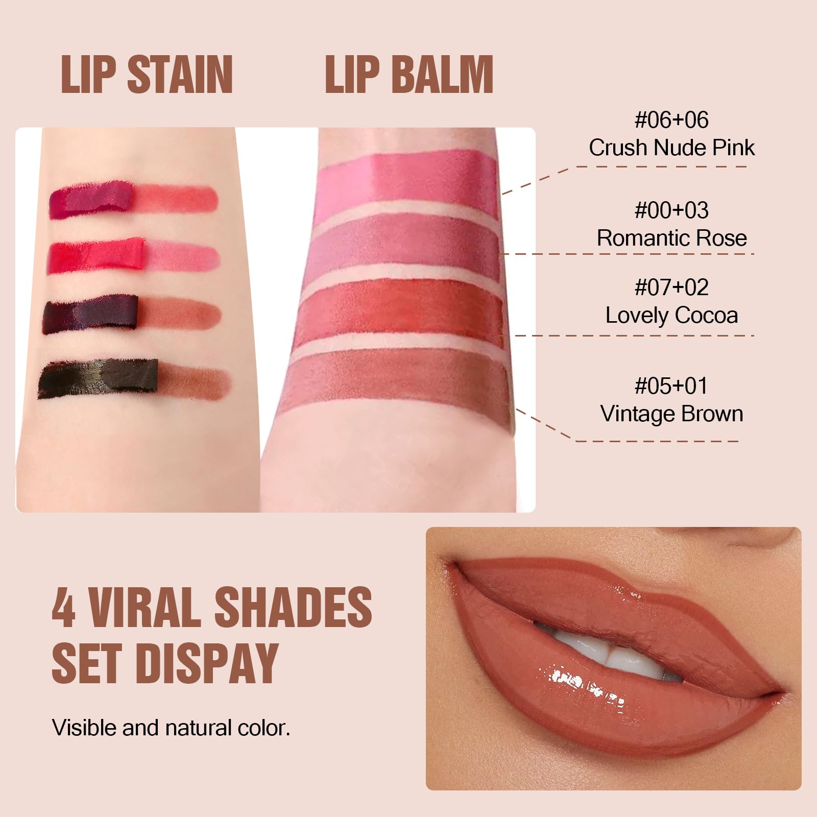 Vevivia peel-off lip stain action reveals vibrant color with easy removal