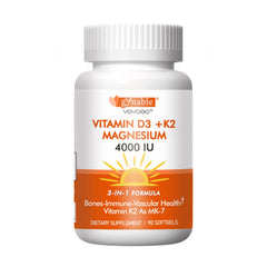 Vevoec Vitamin D3 K2 4000IU with Magnesium softgels bottle – front view