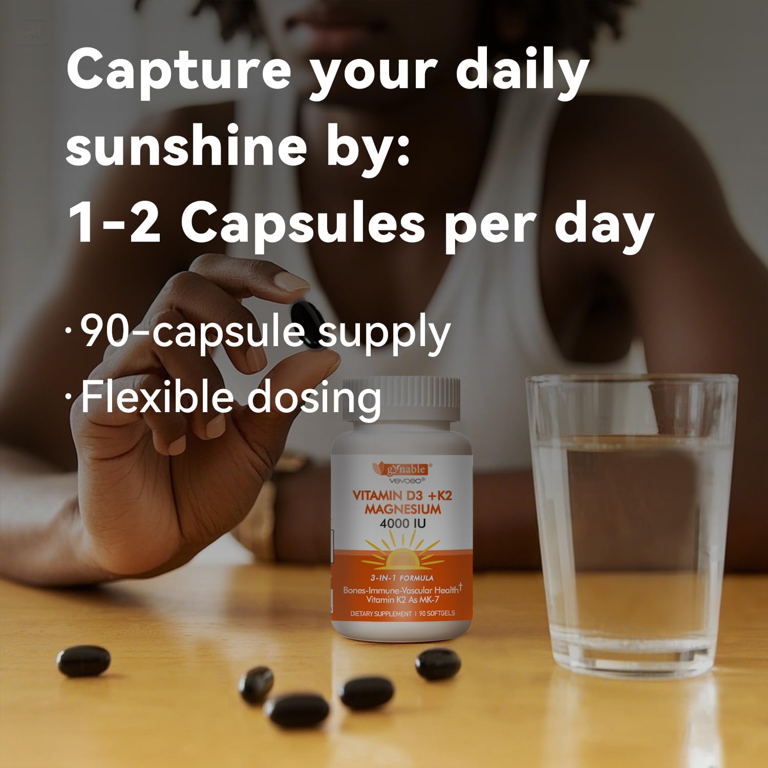 Whole-family dosing guide for Vevoec Vitamin D3 K2 Magnesium softgels