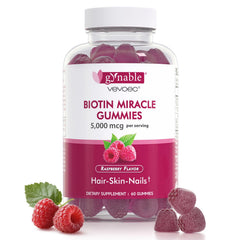 Front view of Vevoec Gynable Biotin Gummies 5000 mcg