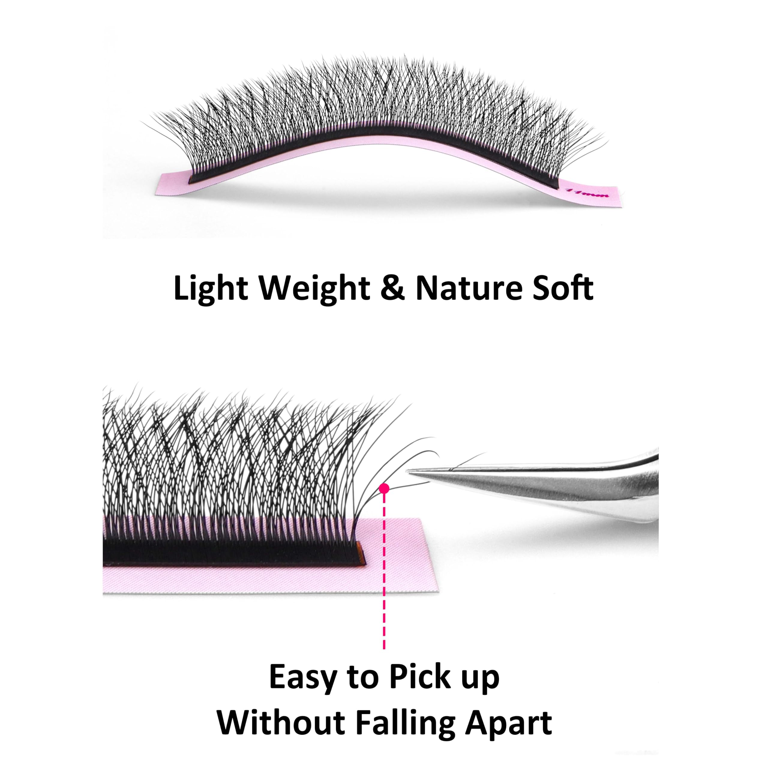 VEYES INC 9-15mm mixed-length lashes support varied eye shapes.