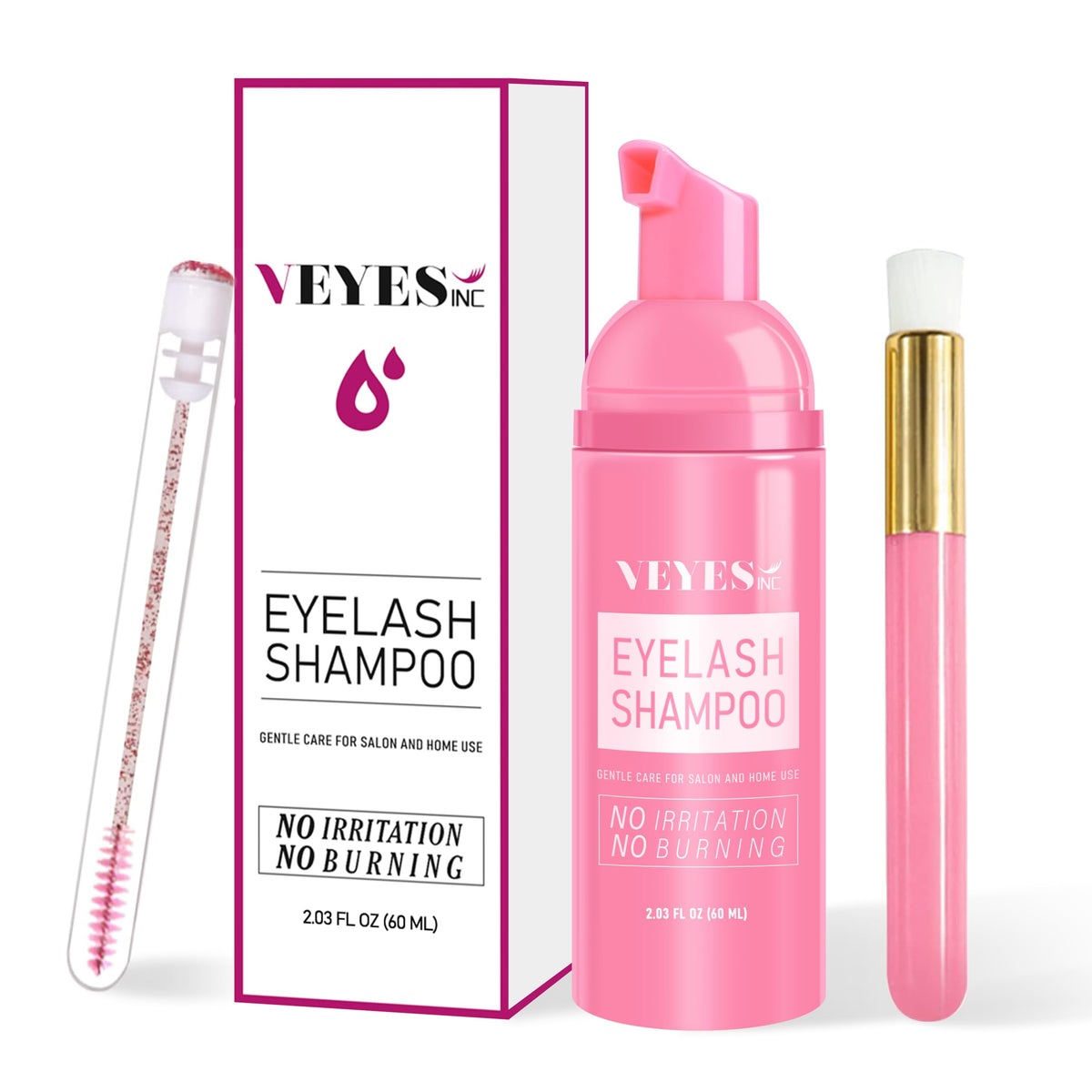 VEYES INC lash shampoo bottle 60ml for gentle lash extension cleansing.