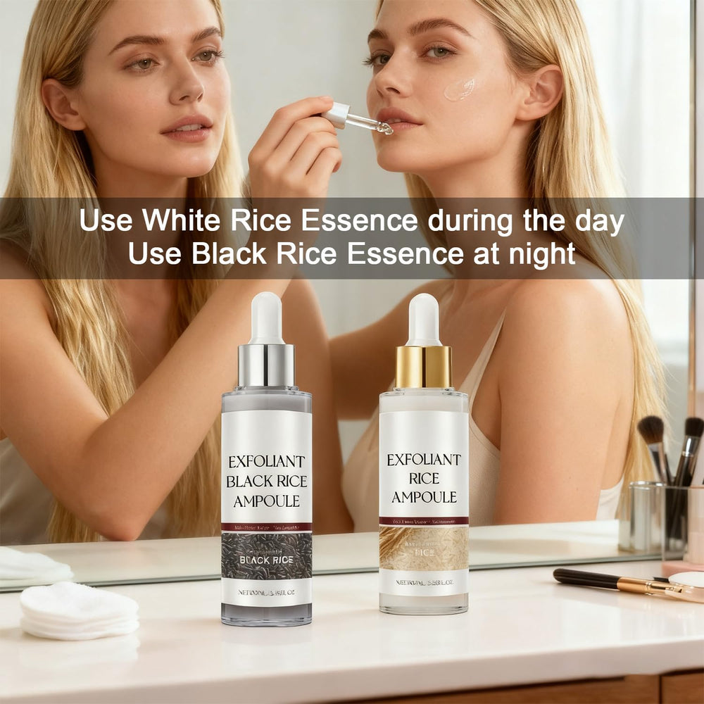 VEYNCO Rice ritual setup illustrating a balanced skincare routine