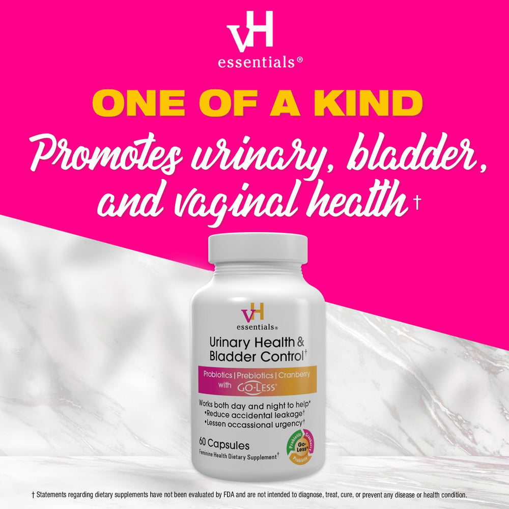 Close-up of vH essentials urinary health product packaging