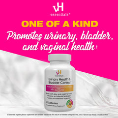 Close-up of vH essentials urinary health product packaging