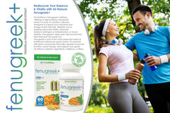 Product bottle cap and label close-up for Fenugreek+ 1400mg