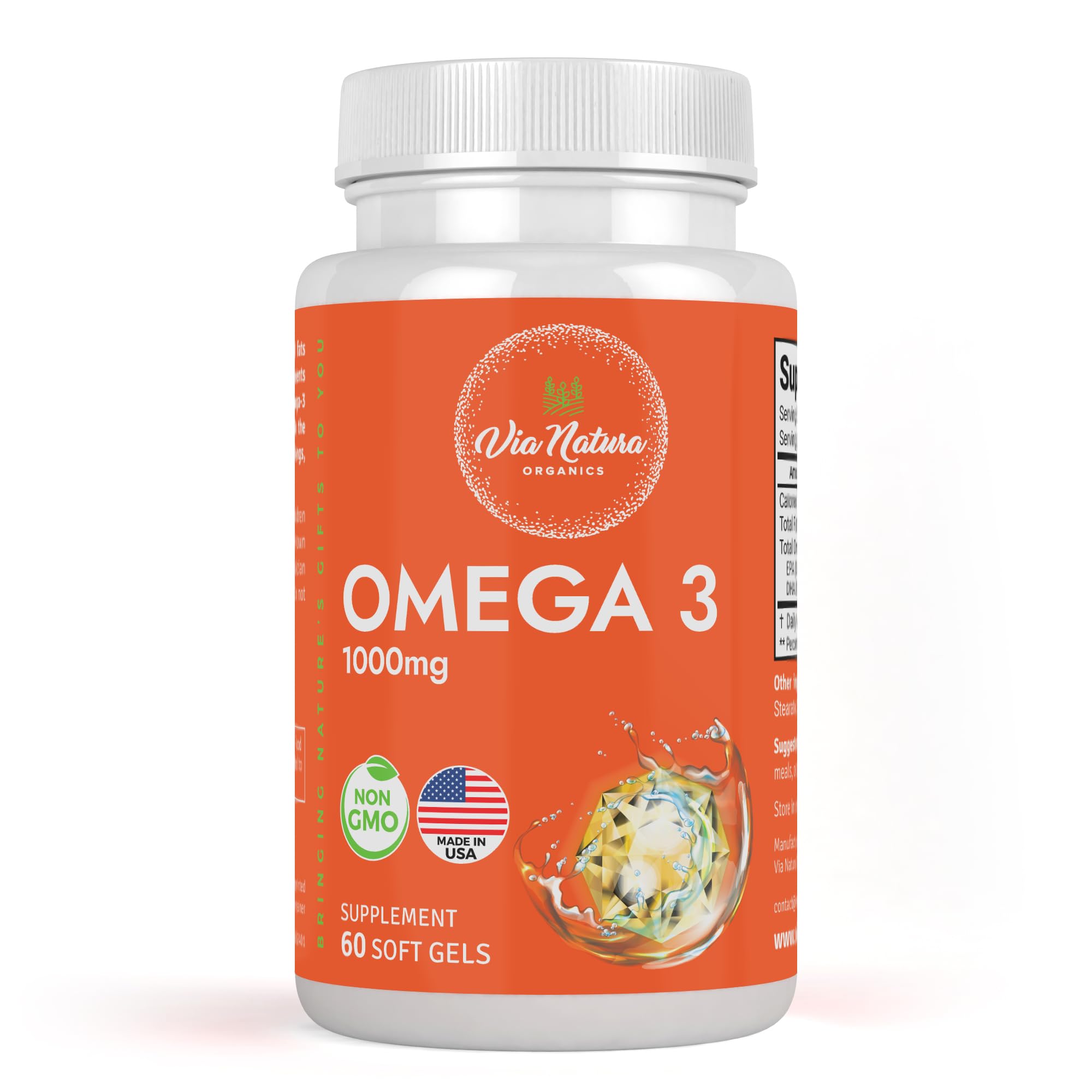 Via Natura Organics Omega 3 1000mg bottle
