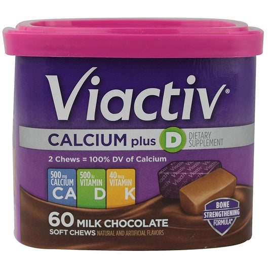 VIACTIV Calcium Plus D Soft Chews Milk Chocolate – 60 chews per pack, 3-pack