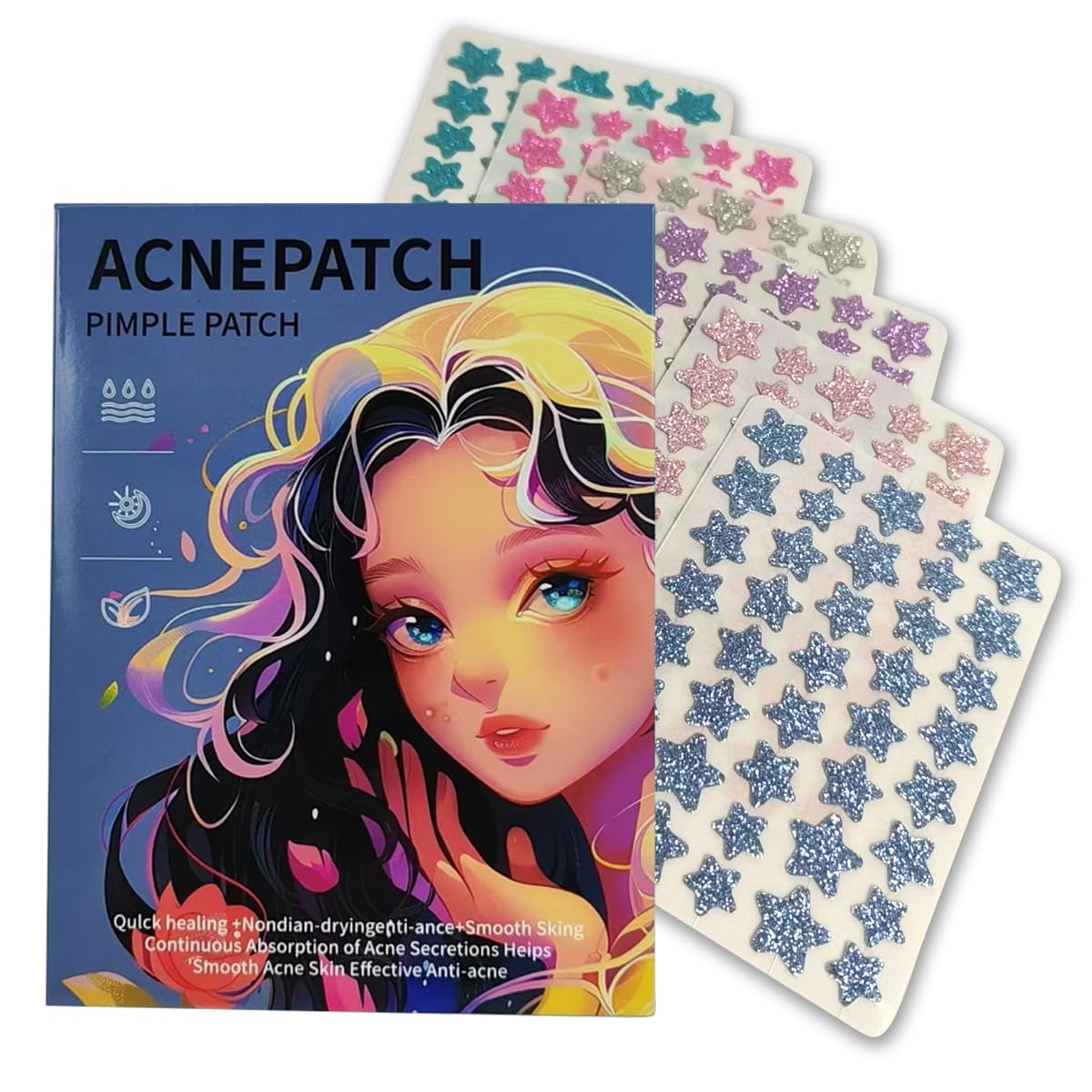 VibeSeal 240pcs pimple patches pack in varied sizes for different blemishes