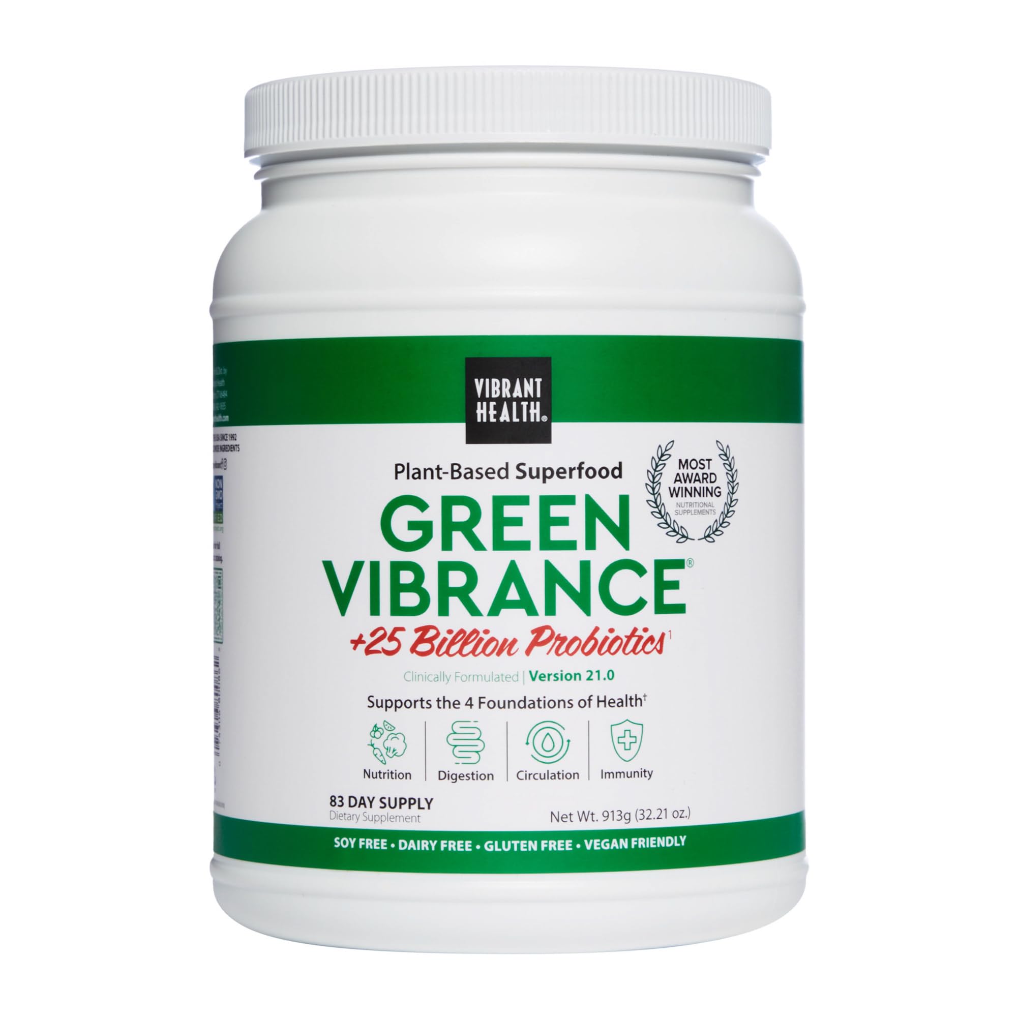 Packaging front view of Vibrant Health Green Vibrance