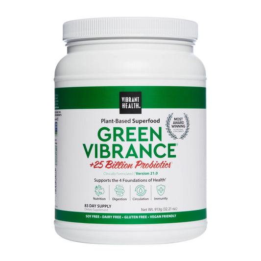 Packaging front view of Vibrant Health Green Vibrance