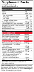 Close-up of hydrolyzed collagen peptides (types 1 and 2) ingredients
