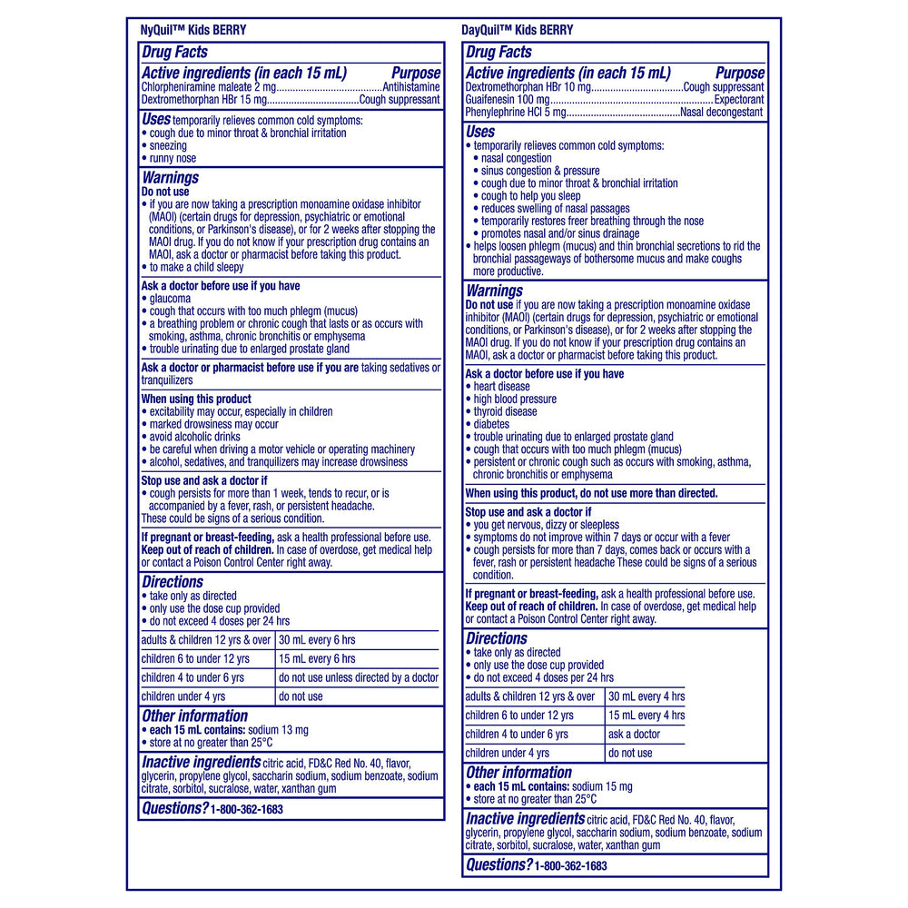 Berry flavor graphic for Vicks Kids DayQuil & NyQuil Berry